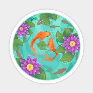 Summer Goldfish Pond Magnet